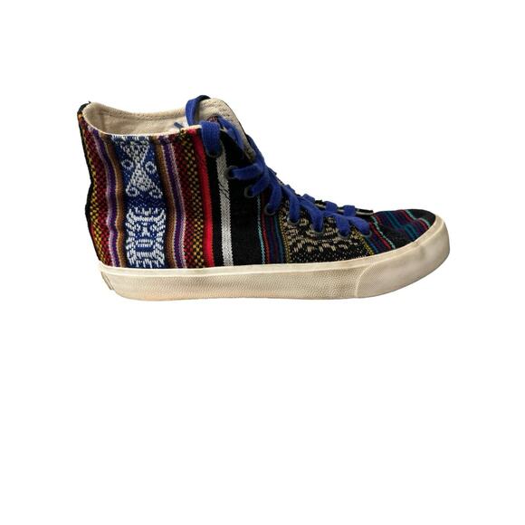 Inkkas UNISEX Textile Blanket High Top Sneakers Size W 6 M 4 Handmade In Mexico - Picture 7 of 8